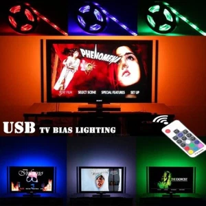 LED Strip Light 5V Flexible Tape Lights 17key Remote Lights TV USB Plug 5050 RGB - Picture 1 of 12