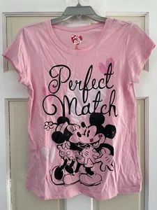 DISNEY MICKEY & MINNIE MOUSE PINK SHIRT/TSHIRT TOP JUNIOR MED 8-10 - Picture 1 of 4