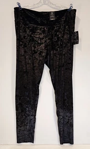 INC High Rise Black Crushed Velvet Stretch Leggings Size 3X NWT Goth Grunge Vamp - Picture 1 of 6