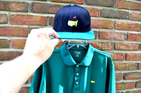 NEW *MASTERS GOLF* GREEN SHORT SLEEVE SHIRT/XL & MASTERS LOGO CAP/SZ 7.5-NAVY/GR Cover