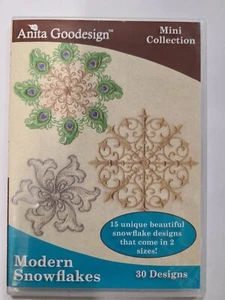NUEVO Moderno Copos de Nieve Anita Goodesign Máquina de Bordar Diseño CD - 30 Diseños - Imagen 1 de 5