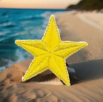 Yellow Star Patch Cut Out Iron On Sew On (2” In) - Image 1 of 2