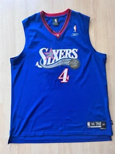 Vintage Reebok Blue team Apparel Philadelphia 76ers Chris Webber Jersey #4 XXXL - Picture 1 of 12