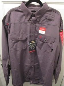 ARIAT MEN'S FLAME RESISTANT FEATHERLIGHT L/S WORK SHIRT IN GUNMETAL GRAY NEW - Picture 1 of 3