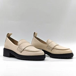 Mocasines Aeyde para mujer Oscar cremoso de cuero polido talla 7 US EUR37 - Imagen 1 de 11