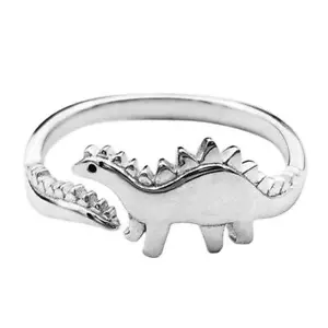 Anillos de Banda de Plata de Dinosaurio Ajustables Amor Regalo Delgados RÁPIDOS Hombres y Mujeres Bonitos - Imagen 1 de 16