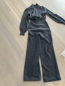 Theory Jumpsuit mit T-Ausschnitt Gr. P Neu mit Etikett (orig 495) anthrazit. Wunderschön Und WEICH - Bild 1 von 5
