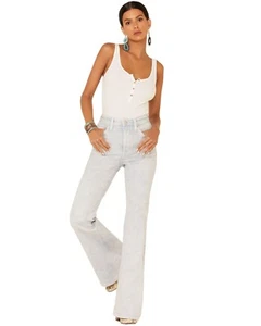 Lee Women's Acid Wash High Rise Flare Jeans - 3527782 33W x 32L - Picture 1 of 4