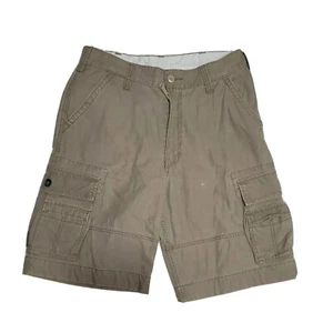 Levi’s mens Sz 32 Cargo Shorts Beige work Workwear Utility 8 pocket Vtg long - Picture 1 of 6