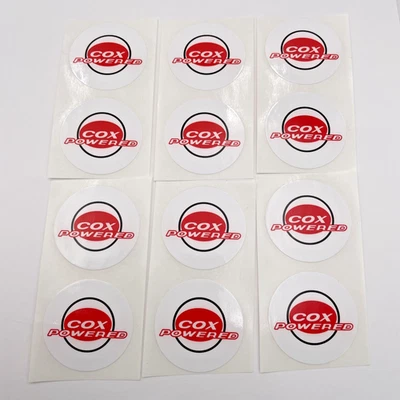 Cox Powered Decal Stickers New Lot Of 12 NOS New Old Stock - Image 1 of 3