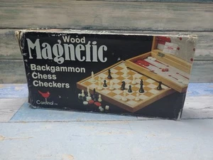 Cardinal VTG Magnetic Travel Game Chess Backgammon Checkers Board Boxed - Picture 1 of 14