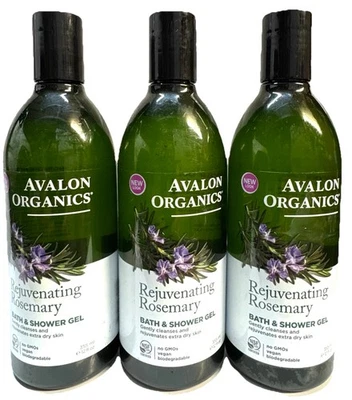 3 Gel de baño/ducha rejuvenecedor romero orgánico avalon 12 oz exterior raspado Foto 1 de 2