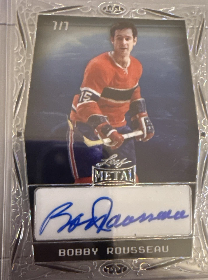 2024 Leaf Metal Hockey Legends Bobby Rousseau Crystal Auto #d 7/7 - Image 1 of 3