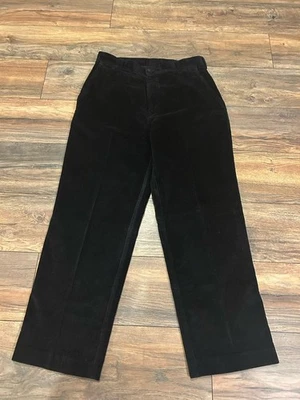 Винтажные мужские Jos банк черный шнурки брюки плоская талия 33/30 Гонконг 4 кармана - Изображение 1 из 4