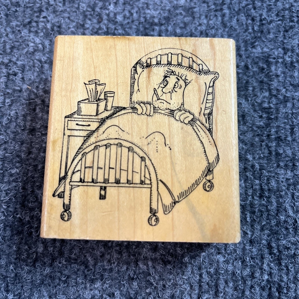 Impresiones artísticas sello de goma papá enfermo abuelo hombre ponerse bien pronto día del enfermo de colección Foto 1 de 3