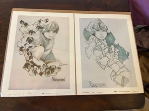 Lot of 2 Vintage 1976 CHRISTINE ROSAMOND Litho Prints - Stacy / Garden Child - Bild 1 von 8