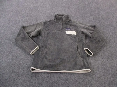 Patagonia Jacket Womens M Gray Snap T Fleece Fuzzy Sweater Outdoors Camping - Image 1 of 4