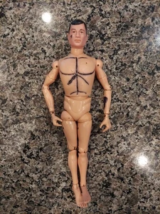 Vintage 1964 Hasbro GI Joe Action Figure Black Hair Blue Eyes Scar READ  - Picture 1 of 8