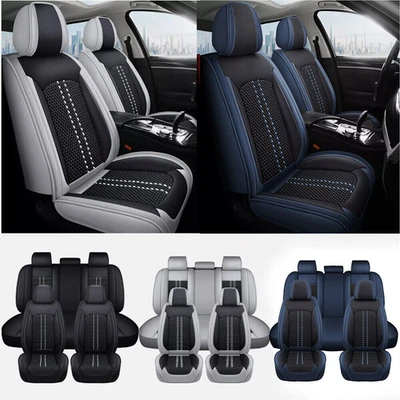 For Toyota Highlander Car Seat Covers Full Set PU Leather Front Rear Cushion Pad Foto 1 de 4