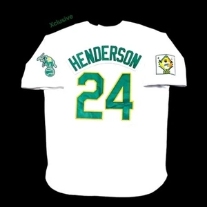 Rickey Henderson Jersey Oakland A's 1991 Throwback 939 Record Breaker Patch NEW - Picture 1 of 6