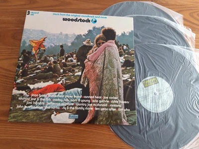 WOODSTOCK FRENCH 3xLP COTILLON 60.001/2/3 TRI-FOLD  1970 EX+ - Image 1 of 4