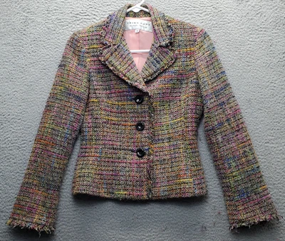 Куртка женская Trina Turk Blazer куртка 4 мульти шерсть приталенная однобортная с вырезом лацкан - Изображение 1 из 4