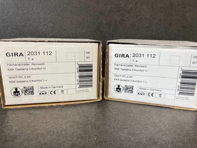 2x Gira 2031112 KNX Tastsensor 3 Komfort 1-fach Reinweiß glänzend, Neu - Bild 1 von 2