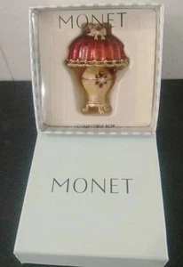 Monet Boudoir Lamp Keepsake Trinket Pill Box w/original Box - Picture 1 of 5