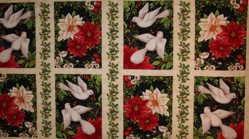 CLEARANCE - 'A PEACEFUL SEASON' CHRISTMAS SAMPLER PANEL FABRIC - SOUTH SEA - Image 1 of 1