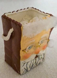 Vintage Santa Ceramic Jar with Glasses–Christmas Decoration 4.25Hx4Wx2.75D - Picture 1 of 8