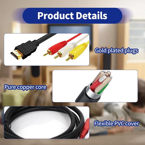 Converter Cable, Video Audio Adapter, Red Yellow White Cable | eBay UK