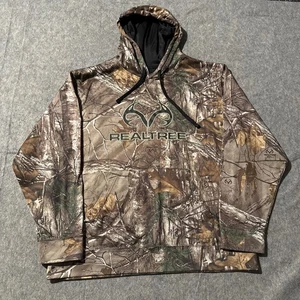 Realtree Camo Fleece Hoodie Pullover Sweater Mens Large Embroidered Logo Pockets - Picture 1 of 7