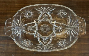 Plato Relish Vintage Vidrio Corte Ovalado Dividido Caramelo Encurtidos Aceitunas 8" x 6" - Imagen 1 de 12