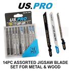 US PRO 14PC Assorted Jigsaw Blade Set For Metal & Wood 9188