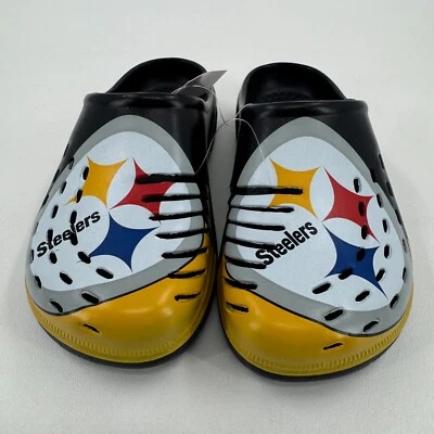 Zuecos Foco NFL Pittsburgh Steelers PARA HOMBRES Bloques de Color Logo Sin Cordones TALLA 7/8 - NUEVOS Foto 1 de 4