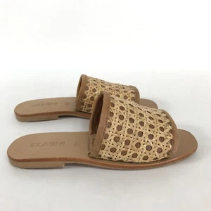 St. Agni Hennie Tobogán de Ratán Para Mujer Talla EU 35 / US 4-4.5 Cuero Verano Boho - Imagen 1 de 9