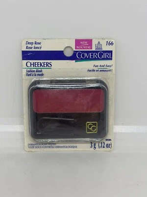 VTG CoverGirl Cheekers Fashion Blush Deep Rose #166 Sealed Old Stock - Image 1 of 3
