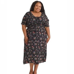 Hayden Plus Los Angeles V-neck Short Sleeve Floral Wrap Dress Boho NWT Size 2XL - Picture 1 of 9