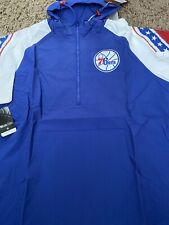 Philadelphia 76ers Mitchell and Ness Half-Zip Pullover Hoodie Large Jacket New
