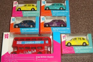LONDON 2012 OLYMPICS RED BUS & 5 x 1:64 scale LONDON TAXI'S - CORGI - BOXED - Picture 1 of 4