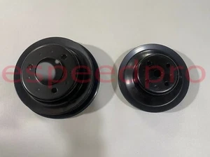 Black Pulleys Pulley BBC Big Block Chevy LWP 396-454 Long Water Pump Pulley Kit - Picture 1 of 8