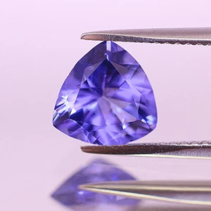 1.61c 8mm Trillion! Intense Rich Purple Natural Tanzanite From Tanzania Stunner - Picture 1 of 5