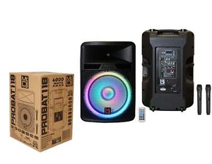 MR DJ 18" Portable Built-in Battery Active Powered Rechargeable PRO PA DJ - Picture 1 of 8