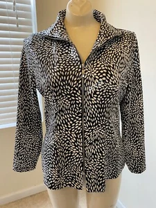 exclusively misook PETITE Women’s XSMALL Black White Jacket Top VEUC - Picture 1 of 3