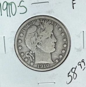 1910-S FRISEUR SILBER HALBER DOLLAR ~ FEIN ~ SCHÖNE MÜNZE ~ - Bild 1 von 2