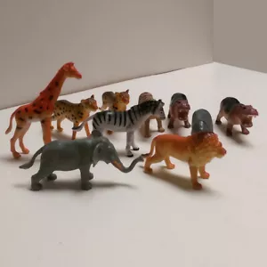 10 PIEZAS Plástico Animales Salvajes Modelo Niños Juguetes Figuras Juego Cupcake Topper Favor - Imagen 1 de 7