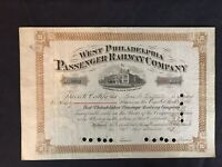 Union Passenger Railway Company of Philadelphia Stock Certificate Pennsylvania