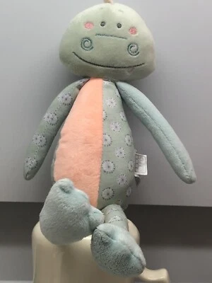 Sonajero de peluche Saro por Kalencom dinosaurio caimán menta verde pastel naranja EUG Foto 1 de 4