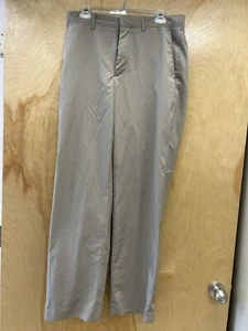 Alan Flusser Men's Khaki Flat Front Pants 32x32 Beige Golf Pant Polyester - Picture 1 of 9