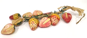 Ramo de comida vintage colgante de cerámica fresas cuerda de yute trenzada decoración de cocina - Imagen 1 de 5